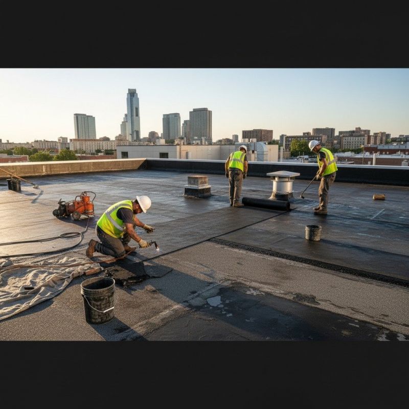 Flat Roof Repair After Storm Or Wind Damage